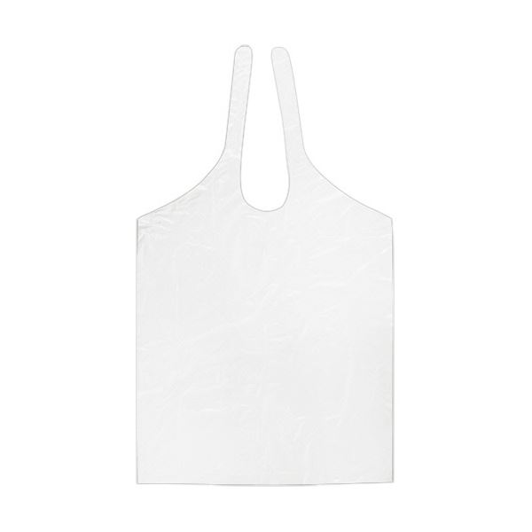 ファーストレイトPE食事用エプロン タイオンタイプ ホワイト FR-817 1セット（500枚：50枚×10箱）[21]