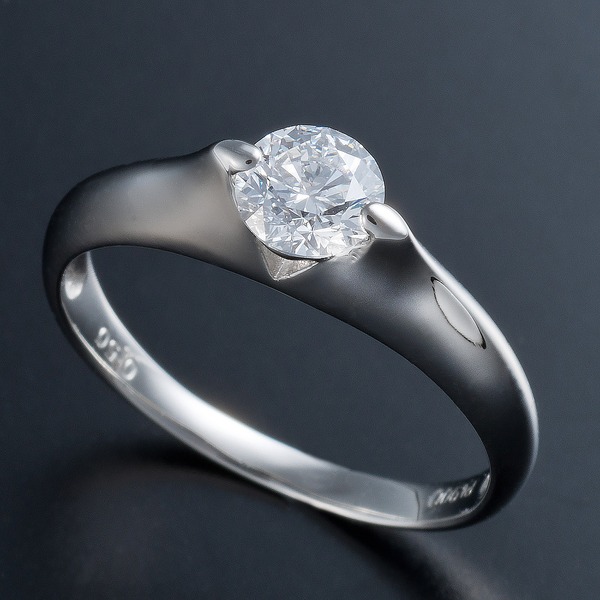 プラチナPt900 0.5ct Dカラー・IFクラス・EXカットダイヤリング 指輪（GIA鑑定書付き） 19号[21]