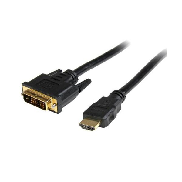 （まとめ） StarTech.com HDMI-DVI-D変換ケーブル HDMI（19ピン）-DVI-D（19ピン） オス／オス 3m ブラックHDDVIMM3M 1本 【×3セット】[21]