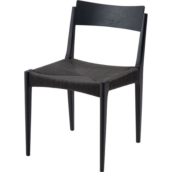 【2脚セット】ペーパーコードチェア 約幅46cm ブラック 完成品[21]