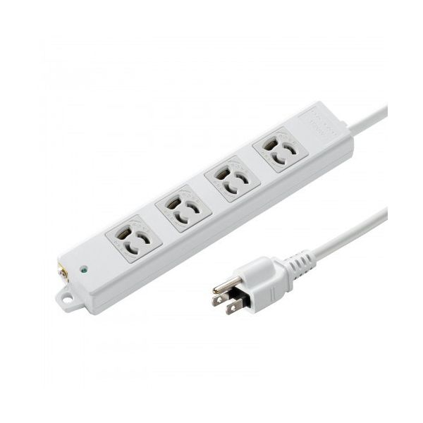 サンワサプライ 工事物件タップ 抜け止め マグネット付 3P・4個口 グレー 2m TAP-KS4-2 1個[21]