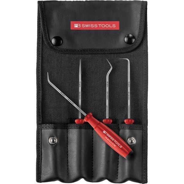 PB SWISS TOOLS ピービースイスツールズ 4本組 スイスグリップタイプ ピックツールセット ロールケース付 8681.SET 工具 ツール[21]