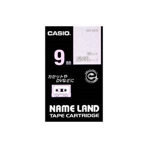 （まとめ）カシオ CASIO 透明テープ XR-9XS 透明に銀文字 9mm【×5セット】[21]