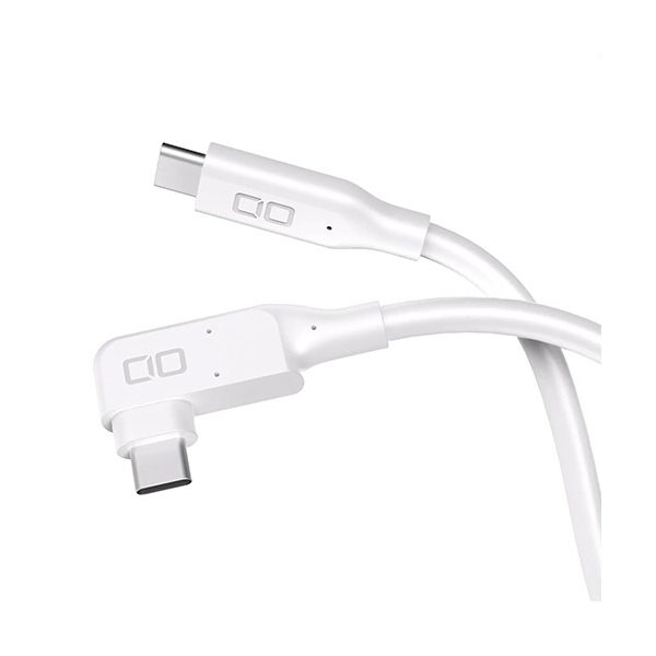（まとめ） CIO L字型シリコンケーブル CtoC 240W 1m ホワイト CIO-SLL240W-CC1-WH 1本 【×2セット】[21]