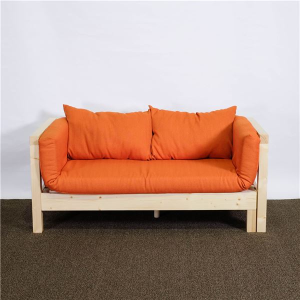 ソファーベッド グリーンマット＆クッション2個セット 組立式 楽天市場】ソファベッド 〔 グリーンマット＆クッション2個セット