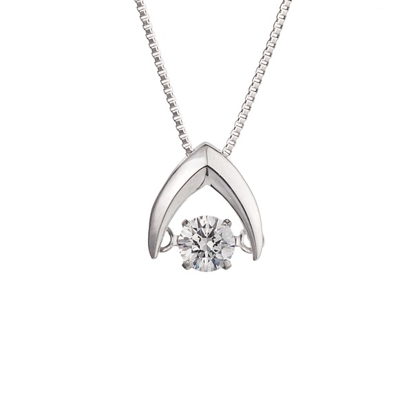 ダンシングストーンペンダント/ネックレス【プラチナPt900・天然ダイヤモンド0.15ct】FV-0003[21] 39,076円