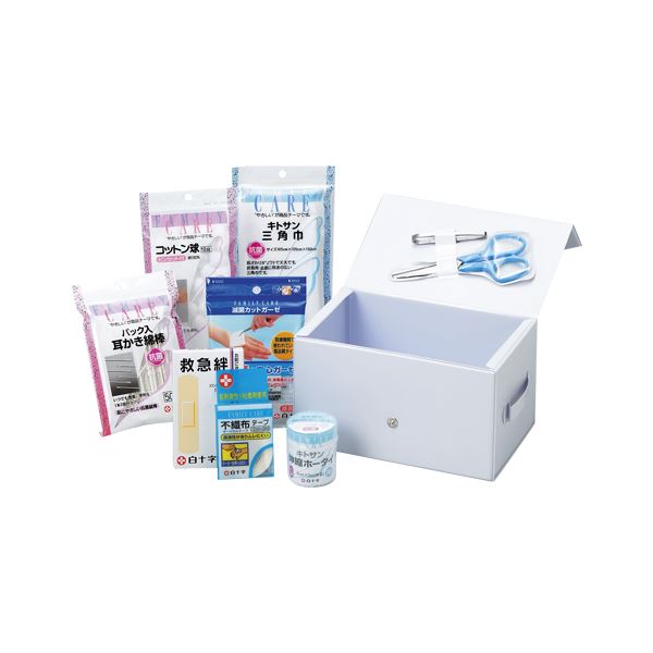 （まとめ） 白十字 救急セット BOX型 救急セット【×2セット】[21]