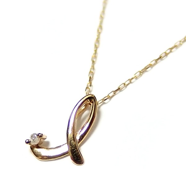 イニシャル ネックレス ダイヤモンド ネックレス 一粒 0.01ct K18 ゴールド 文字 I ダイヤネックレス ペンダント[21]