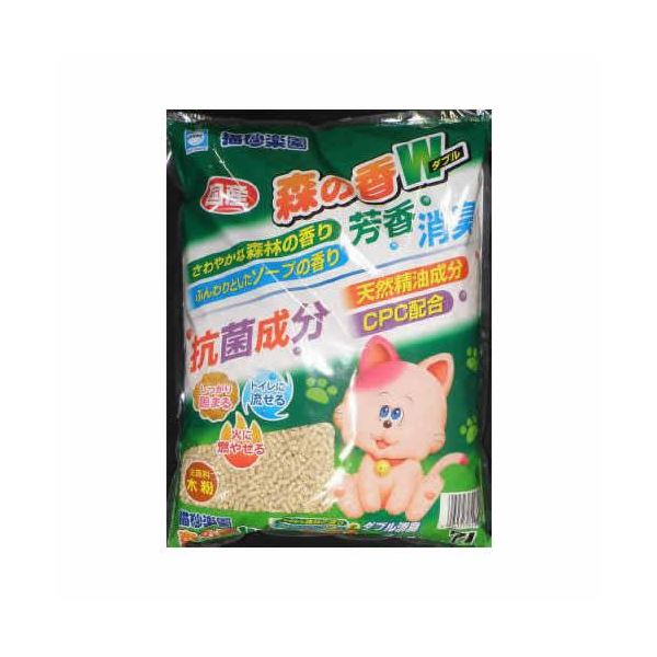 （まとめ）アース・バイオケミカル 猫砂楽園 森の香ダブル 7L 【ペット用品】【×6 セット】【代引不可】[21]