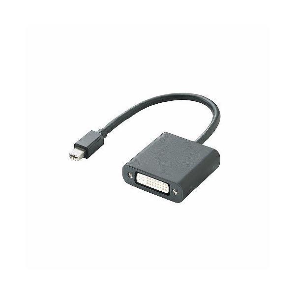 (まとめ)エレコム Mini DisplayPort-DVI変換アダプタ AD-MDPDVIBK【×2セット】[21]