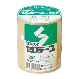 （まとめ） セキスイ セロテープ(R) No.252 （大巻）巻芯径76mm・長35m巻 C252X22 10巻入 【×3セット】[21]