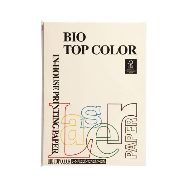 （まとめ） 伊東屋 バイオトップカラー A4判 100枚入 80g／m2 BT101 クリーム 【×5セット】[21]