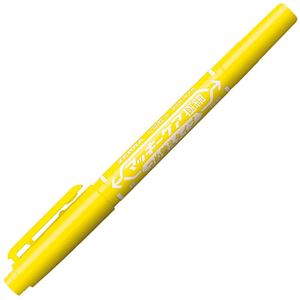 (まとめ) ゼブラ 油性マーカー マッキーケア極細 つめ替えタイプ 細字+極細 黄 YYTS5-Y 1本 【×50セット】[21]