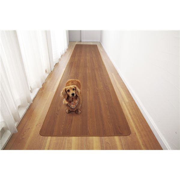 木目調廊下敷きブラウン 80&times;440cm【代引不可】[21]｜本家屋
