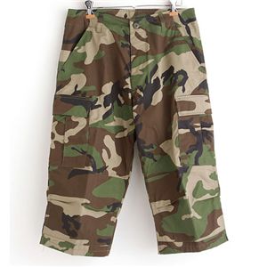 アメリカ軍 BDU クロップド カーゴパンツ 迷彩服 Sサイズ ウッドランド 7分丈 リップストップ レプリカ ミリタリーパンツ[21]