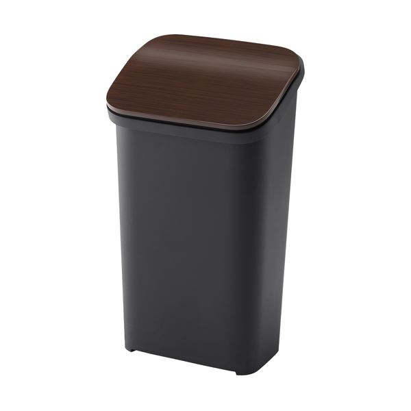 【6セット】 シンプル ダストボックス/ゴミ箱 【ウッド 19L】 プッシュ 『スムース』【代引不可】[21]