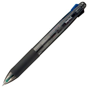 （まとめ） TANOSEE 油性4色ボールペン 0.7mm （軸色 ブラック） バネクリップ仕様 1本 【×20セット】[21]