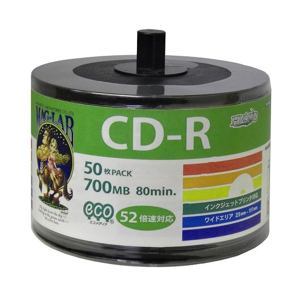 (まとめ)HI DISC CD-R 700MB 50枚エコパック データ用 52倍速対応 白ワイドプリンタブル 詰め替え用エコパック HDCR80GP50SB2【×5セット】[21]