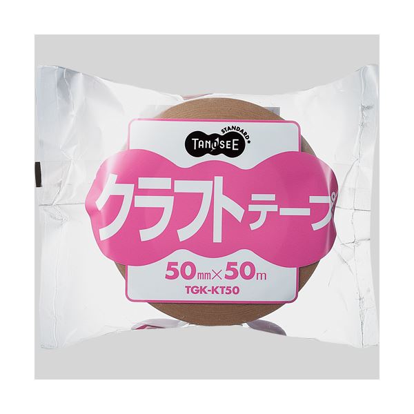 （まとめ） TANOSEE クラフトテープ 50mm×50m 1巻 【×30セット】[21]