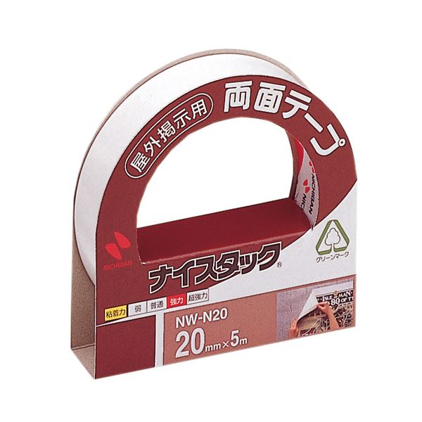 (まとめ) ニチバン ナイスタック 両面テープ 屋外掲示用 大巻 20mm×5m NW-N20 1巻 【×20セット】[21]