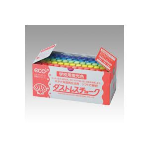 （まとめ） 日本理化学 ダストレス・蛍光チョーク 学校用蛍光チョーク DCK-72-6C 赤 黄 橙 青 緑 紫各12本 72本入 【×2セット】[21]