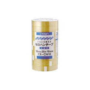 （まとめ） クラウンセロハンテープ （大巻）巻芯径76mm CR-CN18 10巻入 【×5セット】[21]