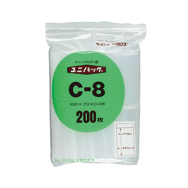 まとめ セイニチ ユニパック チャック付ポリエチレン ヨコ70×タテ100×厚み0.08mm C-8 1パック 200枚 21 人気沸騰ブラドン