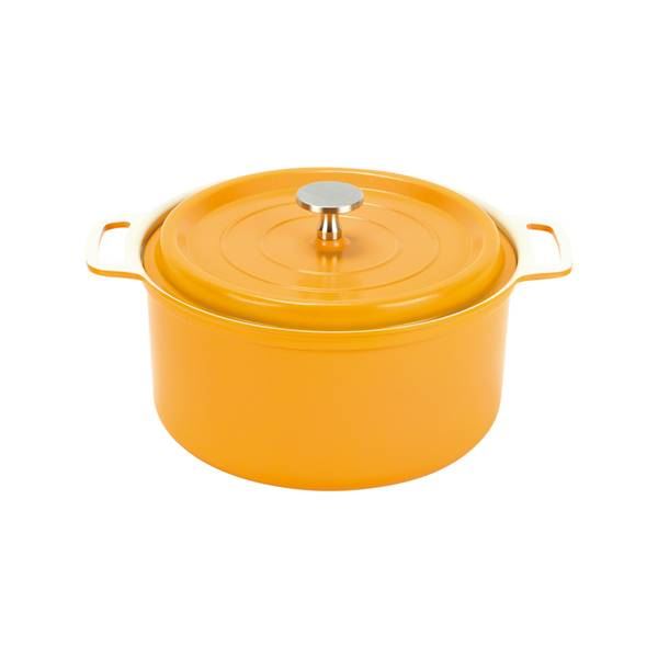 無水調理ができるセラミック加工IH対応両手鍋 20cm イエロー HB-5725[21]