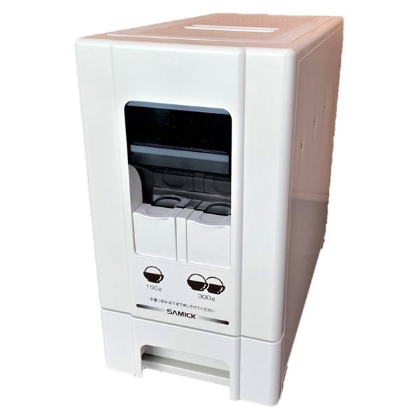 コンパクト ライスストッカー/米びつ 【マイルドホワイト 6kg収納】 幅19cm 無洗米兼用 〔キッチン 台所〕[21]