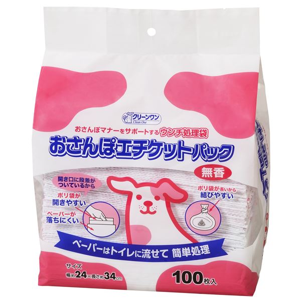 （まとめ） クリーンワンおさんぽエチケットパック無香 100P （ペット用品） 【×5セット】【代引不可】[21]