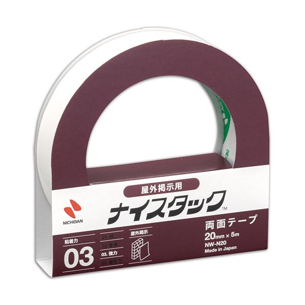 (まとめ) ニチバン ナイスタック 両面テープ 屋外掲示用 大巻 20mm×5m NW-N20 1巻 【×30セット】[21]