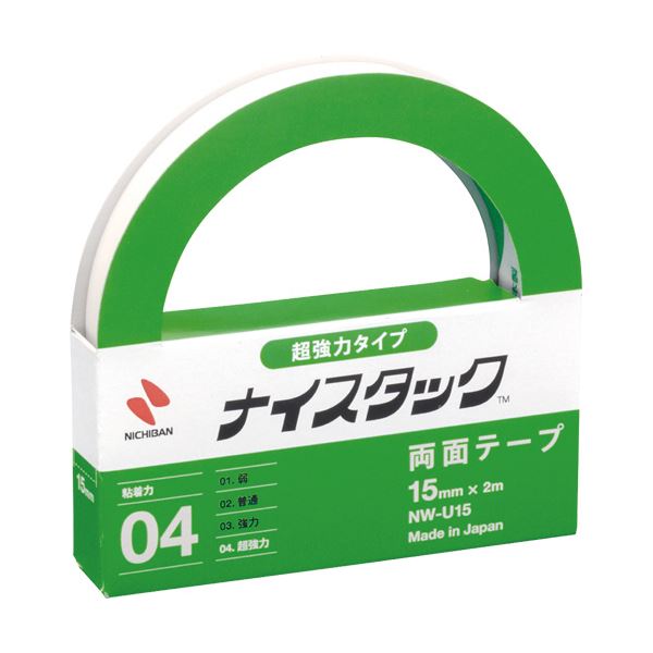（まとめ） ニチバン ナイスタック 両面テープ超強力タイプ 大巻 15mm×2m NW-U15 1巻 【×10セット】[21]