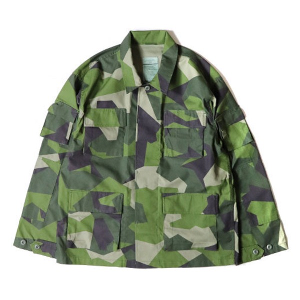 スウェーデン軍 BDU Battle Dress Uniform M90 グリーンカモ ジャケット 復刻 M 綿混 ミリタリーウェア ミリタリージャケット[21]