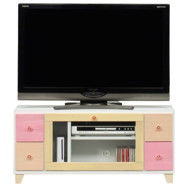 テレビ台 テレビボード 幅101cm ピンク系 日本製 木製 桐材 リビング ダイニング 子供部屋 ベッドルーム 完成品[21]｜本家屋