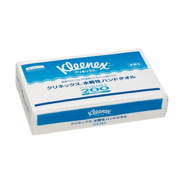 (まとめ) 日本製紙クレシア クリネックス 水解性ハンドタオル200 200枚 1パック 【×30セット】[21]