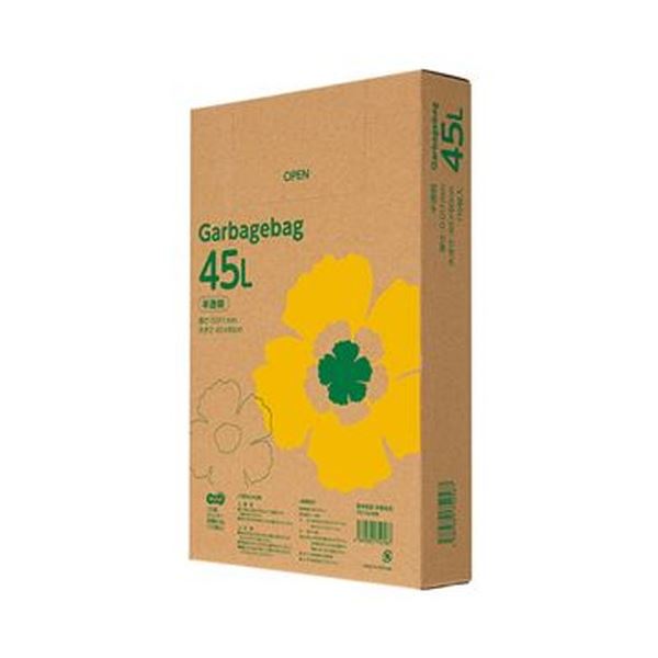 （まとめ）TANOSEE ゴミ袋エコノミー 半透明 45L BOXタイプ 1箱（110枚）【×20セット】[21]