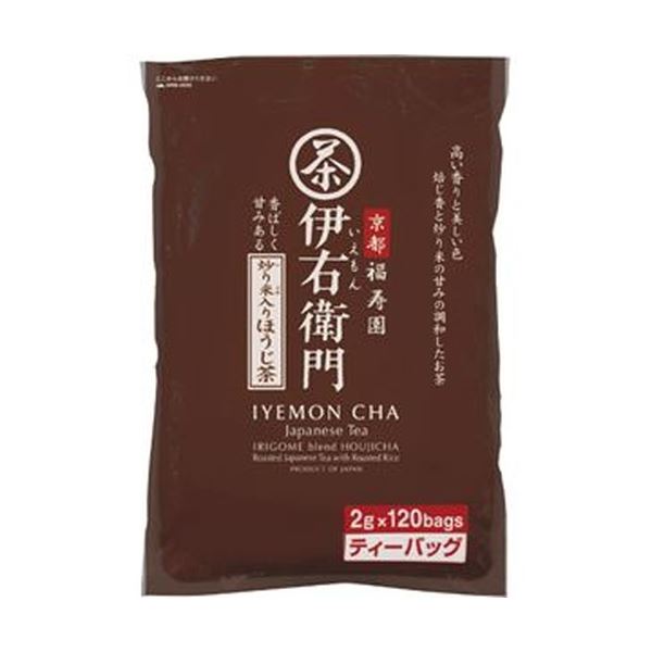 （まとめ）宇治の露製茶 伊右衛門炒り米入りほうじ茶ティーバッグ 2g 1パック（120バッグ）【&times;10セット】【代引不可】[21]｜本家屋