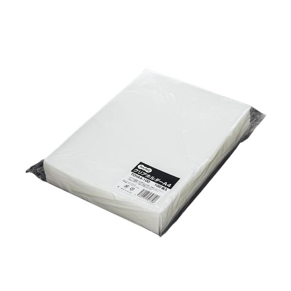 （まとめ）TANOSEE クリアホルダー A4 クリア 1セット（600枚：100枚×6パック） 【×3セット】[21]