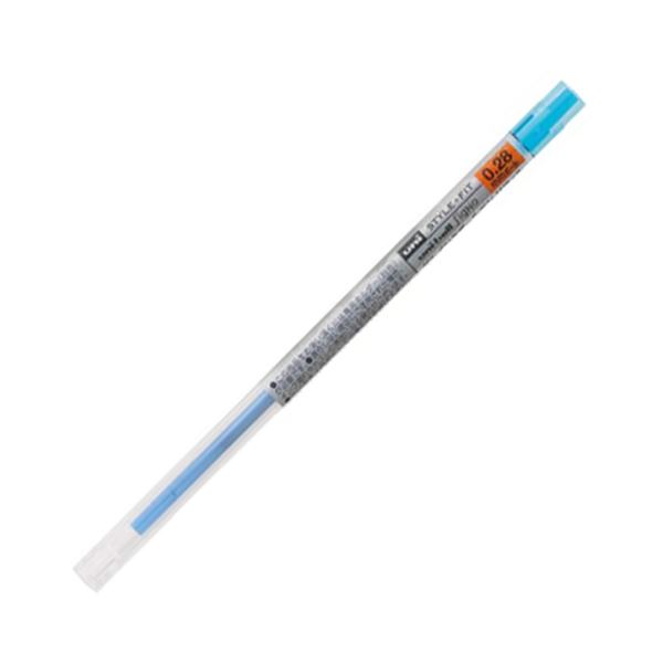 （まとめ） 三菱鉛筆 ゲルインクボールペンスタイルフィット 替芯 0.28mm ライトブルー UMR10928.8 1セット（10本） 【×5セット】[21]