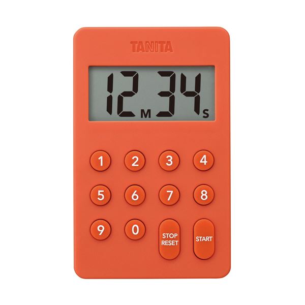 （まとめ）タニタ デジタルタイマー100分計オレンジ TD-415-OR 1個【×5セット】[21]
