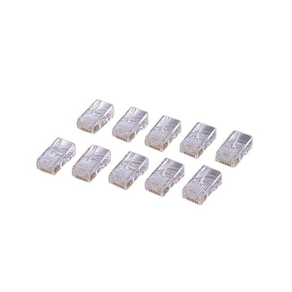 (まとめ) エレコム カテゴリー5E対応 RJ45コネクタ 単線仕様 LD-RJ45T10A 1セット（10個） 【×30セット】[21]
