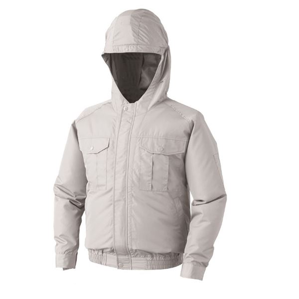 KU90810 空調服 R ポリエステル製フード付き 服のみ シルバー L[21]