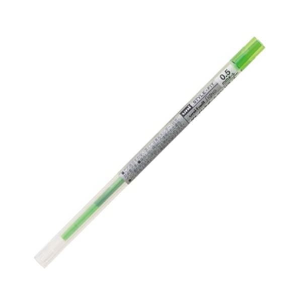 （まとめ） 三菱鉛筆 ゲルインクボールペンスタイルフィット 替芯 0.5mm ライムグリーン UMR10905.5 1セット（10本） 【×5セット】[21]
