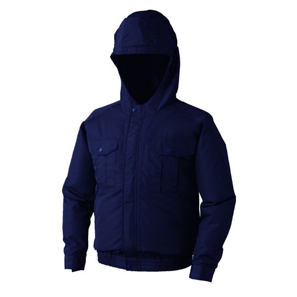 KU90810 空調服 R ポリエステル製フード付き 服のみ ダークブルー LL[21]