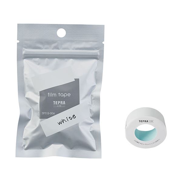 （まとめ）キングジム テプラ Liteフィルムテープ 15mm ホワイト/黒文字 TPT15-006 1個【×20セット】[21]