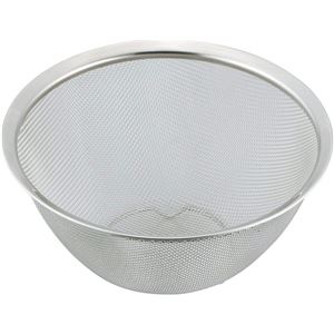 【40個セット】 ステンレス 深型 ざる/調理器具 【丸型 20cm】 スタッキング式 頑丈仕様 SUIグート 〔キッチン 台所〕[21]