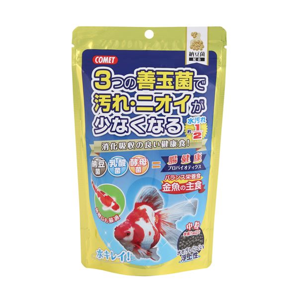 （まとめ） コメット 金魚の主食 納豆菌 中粒 200g （ペット用品） 【×10セット】【代引不可】[21]