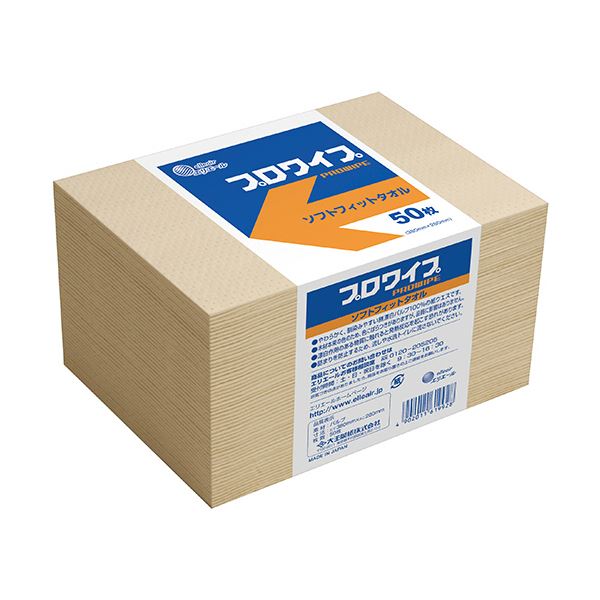 大王製紙 エリエール プロワイプソフトフィットタオル 帯どめ50 1セット(1200枚：50枚×24パック)[21]