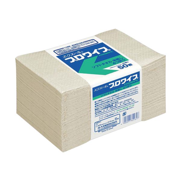 大王製紙 エリエール プロワイプソフトタオル 未晒 帯どめ50 1セット（1200枚：50枚×24パック）[21]