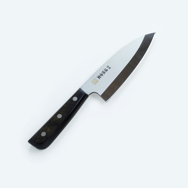 津保吉金 和包丁 出刃包丁 ステンレス 片刃 150mm 黒合板柄(ステンレス包丁 釣り アウトドア 日本製)